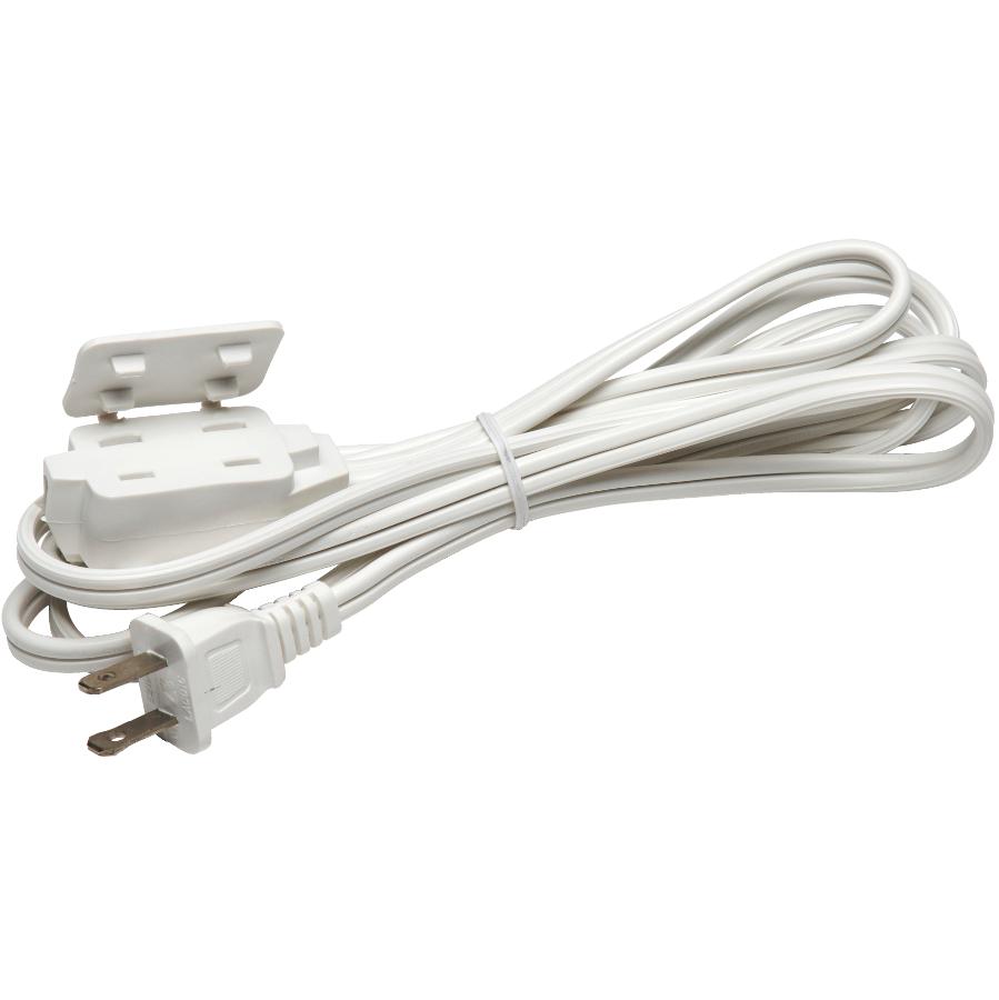 3 Outlet Indoor Extension Cord - White, 2 m