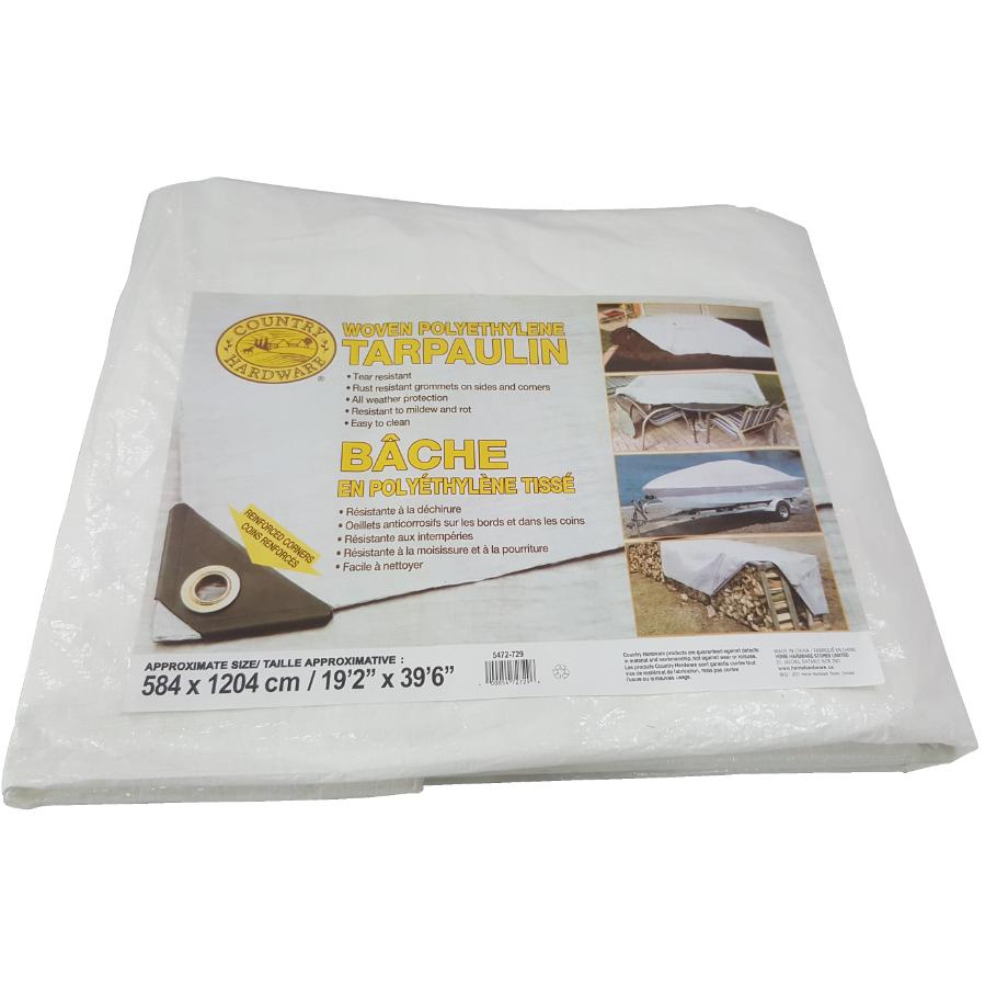 Country Hardware 20' x 40' White Poly Tarpaulin Brantford Home Hardware