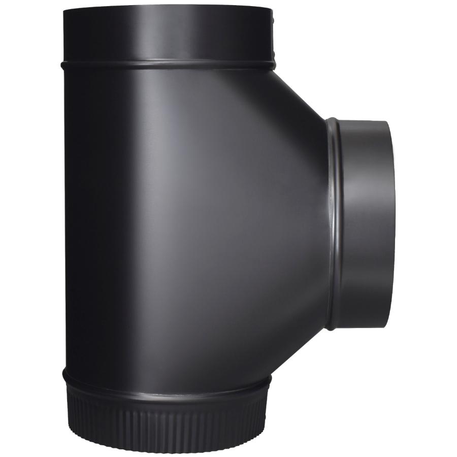 Imperial Manufacturing 7" Diameter 24 Gauge Black Stove Pipe Tee